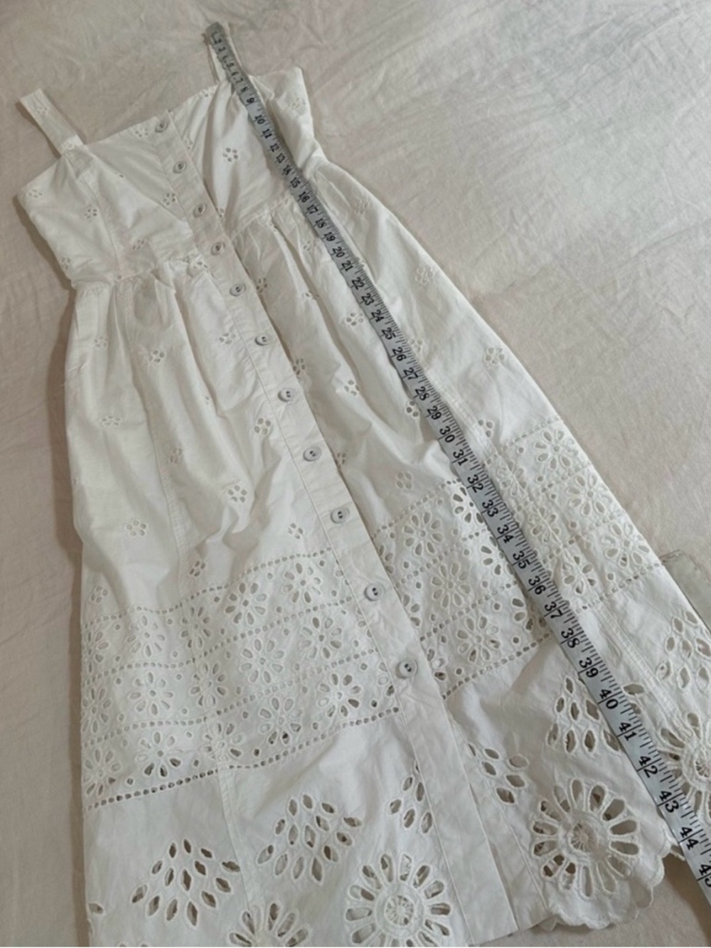 SEA NY White Eyelet Button-Front Sundress Size 0 - Picture 9 of 9